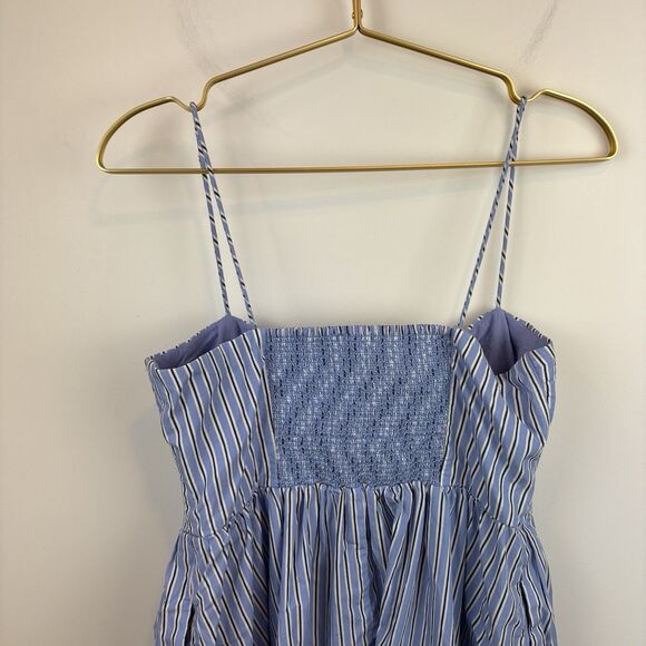 J.Crew Generative Cotton Blue Striped Tiered Midi Dress Size 6CA705 Summer 2024 - Picture 5 of 12